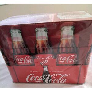 Vintage 100 Years of Coca-Cola Metal Tin Recipe‎ Box with Recipe Cards